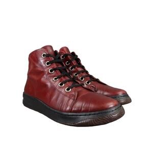 Kenneth Cole Shoes Womens 7.5 Sneaker Boot Leather Red Casual Port Authority Mid